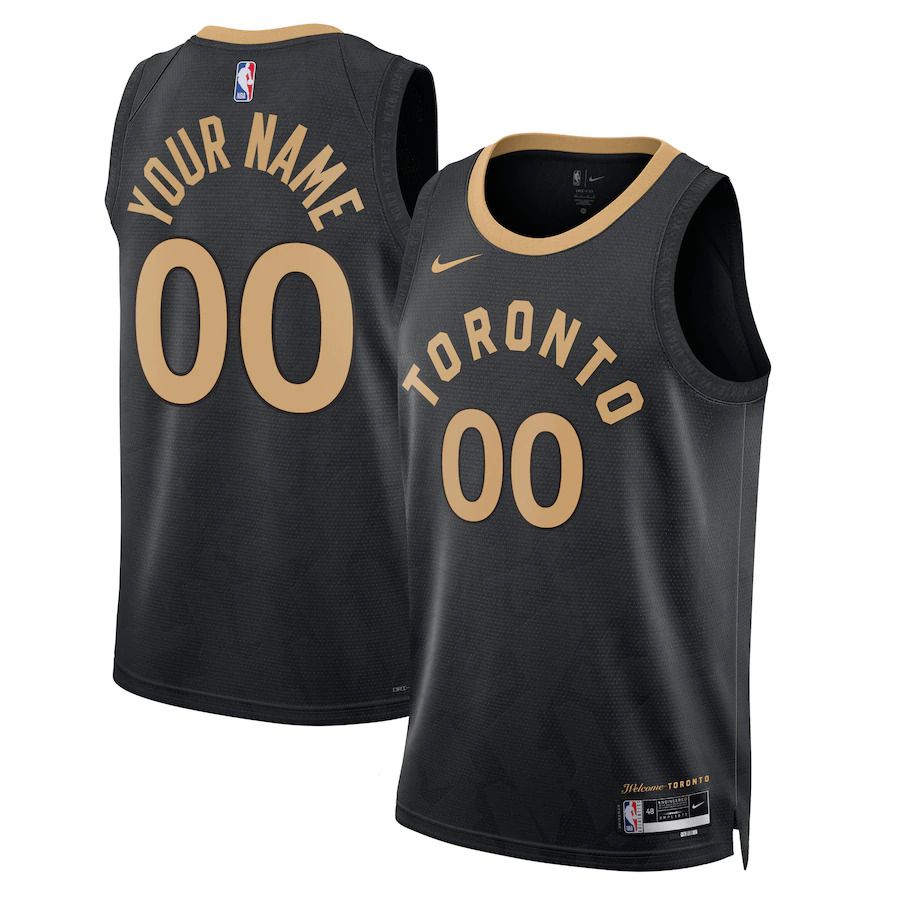 Men Toronto Raptors Nike Black City Edition 2022-23 Swingman Custom NBA Jersey